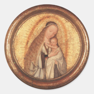STICKER ROND VIERGE AVEC ENFANT