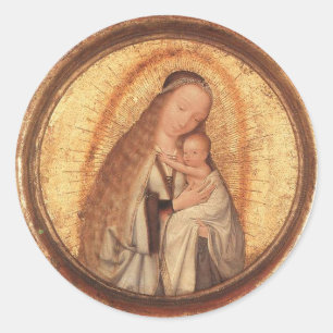 STICKER ROND VIERGE AVEC ENFANT