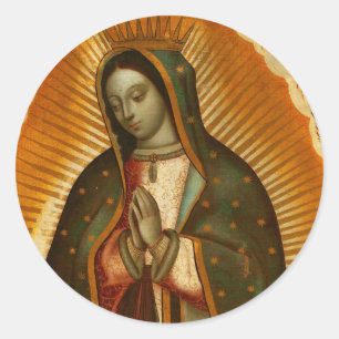 Sticker Rond Vierge de Guadalupe Notre Dame Mère Marie