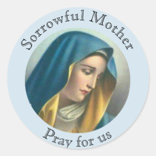 Sticker Rond Vierge Marie béni douleureux