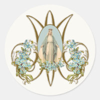 Vierge Marie Religieuse Élégante Grâce Florale