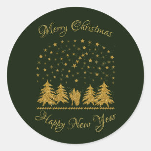 Sticker Rond Vierge religieuse de Noël Marie, Saint Joseph, Jés