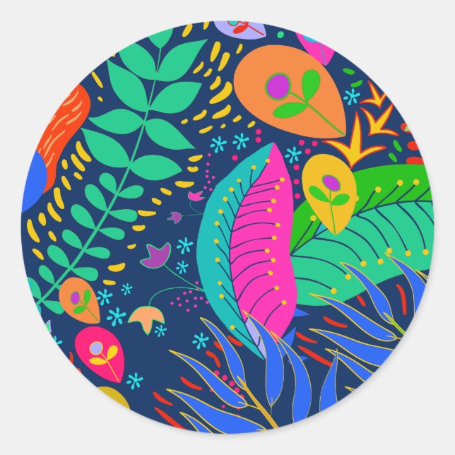 Sticker Rond Vierle hawaiian tropical (Devant)