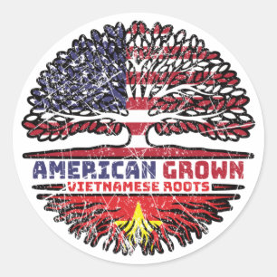 Sticker Rond Vietnam US American États-Unis