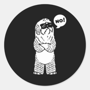 Sticker Rond Vieux anglais Sheepdog Stubborn Chien Bobtail