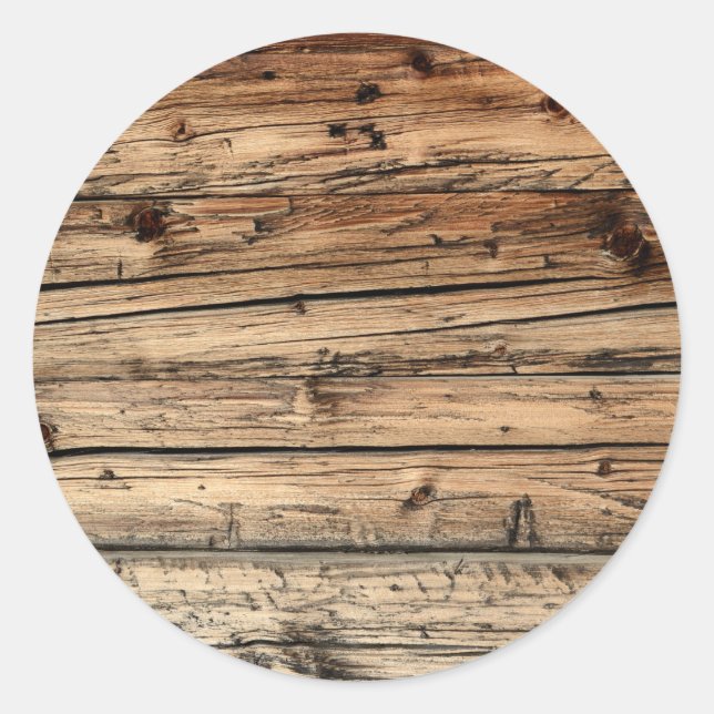 Sticker Rond Vieux bois de chêne texture arrière - plan autocol (Devant)