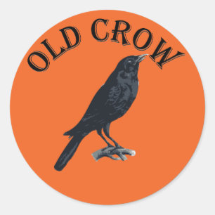 Sticker Rond vieux corbeau