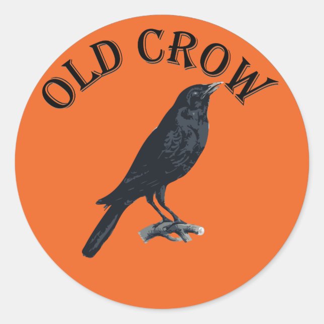 Sticker Rond vieux corbeau (Devant)