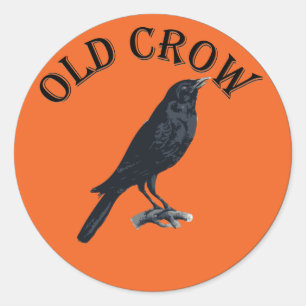 Sticker Rond vieux corbeau