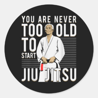 Sticker Rond Vieux Homme de Jiu Jitsu Brésilien