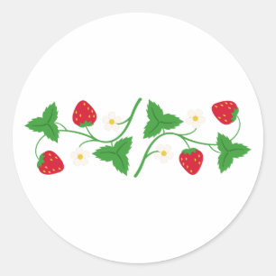 Sticker Rond Vigne de fraise
