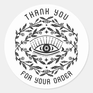 Sticker Rond Vignes Roses mystiques Ordre magique Merci