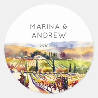Vignoble Napa Valley aquarelle mariage