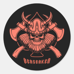 Sticker Rond Viking Berserker