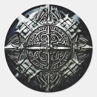 Sticker Rond Viking protège la première ligne de défense