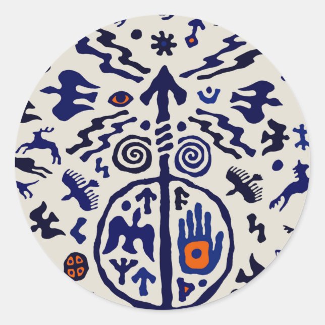 Sticker Rond Viking Shaman Ritual Talisman (Devant)