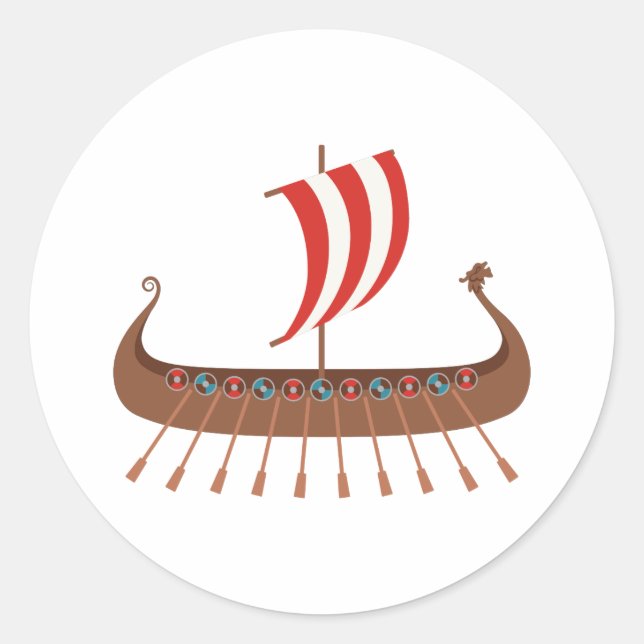Sticker Rond Viking Ship (Devant)
