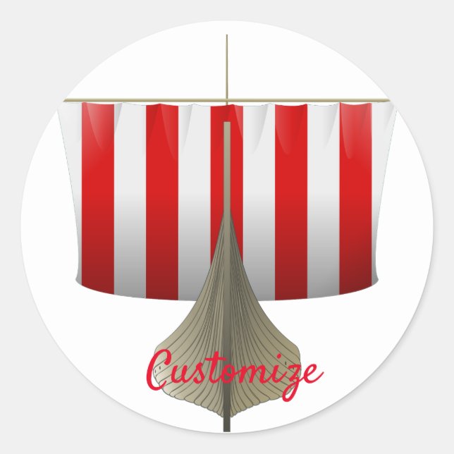 Sticker Rond Viking Ship Sailing Thunder_Cove (Devant)