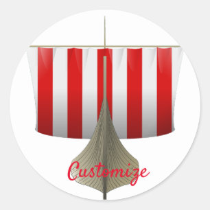 Sticker Rond Viking Ship Sailing Thunder_Cove