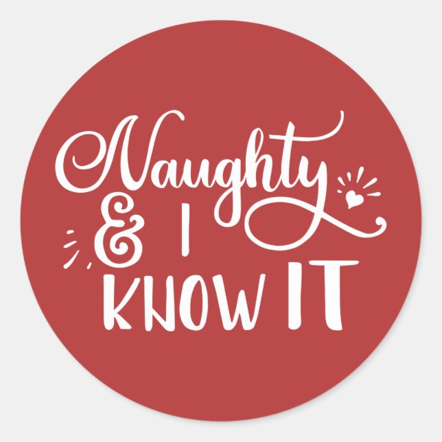 Sticker Rond vilain et je le sais c'est drôle Noël (Devant)