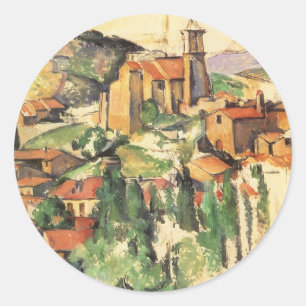 Sticker Rond Village de Gardanne par Paul Cezanne, Art ancien