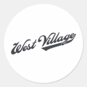Sticker Rond Village occidental