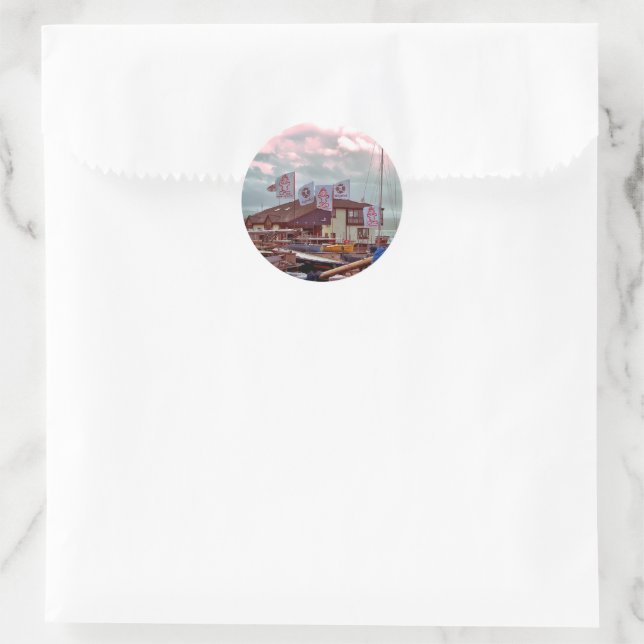 STICKER ROND VILLAGES DE WALES (Sac)