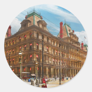 Sticker Rond Ville - Cincinnati, OH - L'Immeuble fédéral 1901