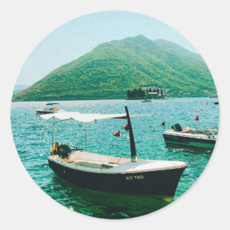 Sticker Rond Ville côtière de Perast, Monténégro