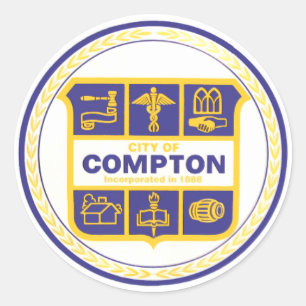 Sticker Rond Ville de Compton Seal (Californie)