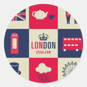 Sticker Rond Ville De Londres Royaume-Uni Angleterre