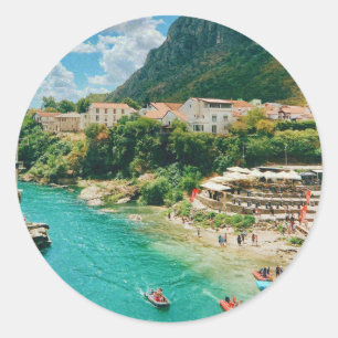 Sticker Rond Ville de Mostar - Bosnie-Herzégovine