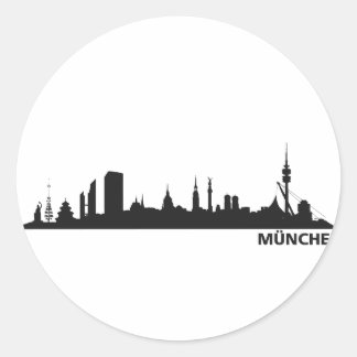 Sticker Rond Ville de Munich - Skyline 1c