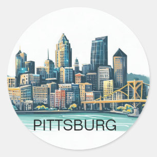 Sticker Rond Ville de Pittsburgh