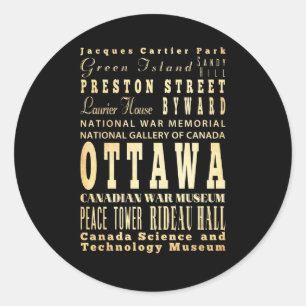 Sticker Rond Ville d'Ottawa d'art de typographie du Canada