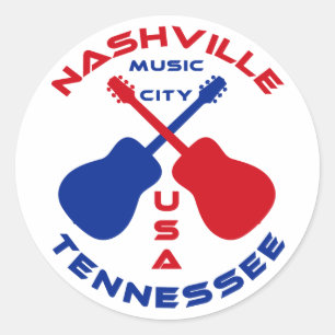 Sticker Rond Ville Etats-Unis de musique de Nashville,