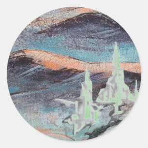 Sticker Rond Ville lumière future