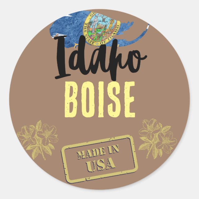 Sticker Rond Villes de l'Idaho (Devant)
