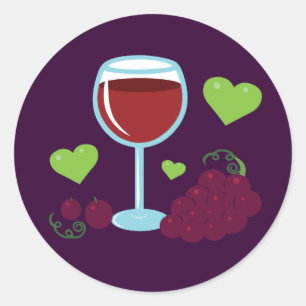 Sticker Rond Vin