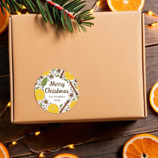 Sticker Rond Vin chaud de Noël blanc épicé