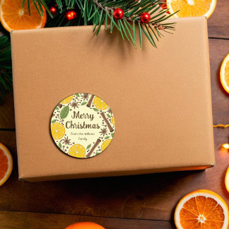 Sticker Rond Vin de Noël mulet épicé jaune clair