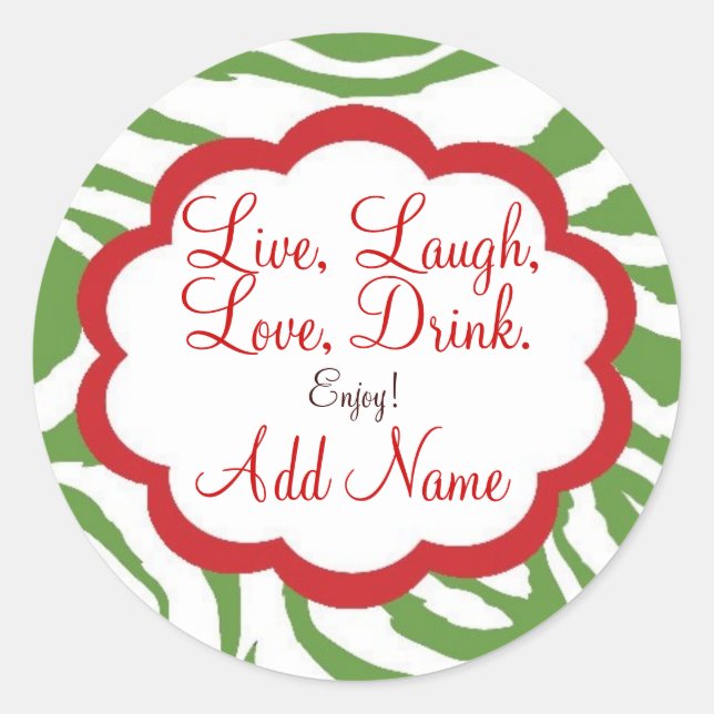 Sticker Rond Vin de Noël personnalisé (Devant)