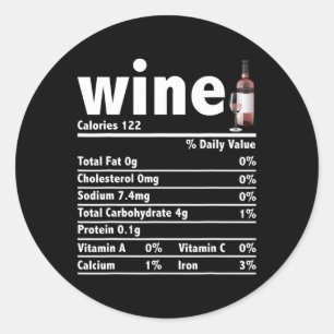 Sticker Rond Vin Nutrition Faits Thanksgiving Christmas Food F