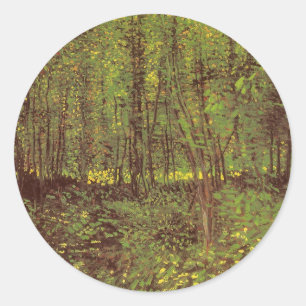 Sticker Rond Vincent van Gogh - Arbres et sous-bois