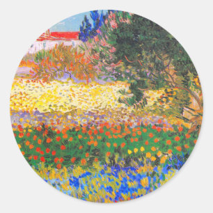 Sticker Rond Vincent Van Gogh Flower Garden