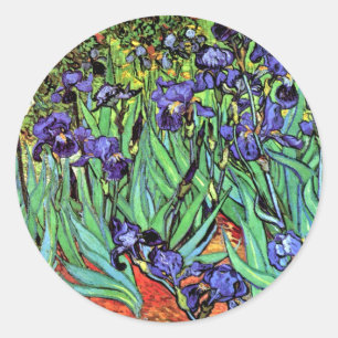 Sticker Rond Vincent Van Gogh - Iris - Amoureux des Fleurs Beau
