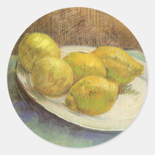 Sticker Rond Vincent van Gogh - Nature morte aux citrons sur un