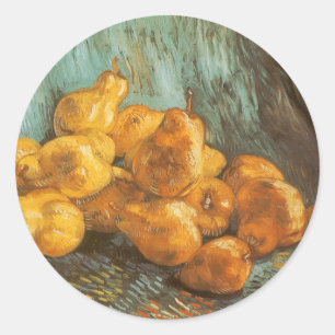 Sticker Rond Vincent van Gogh - Nature morte aux poires de coin