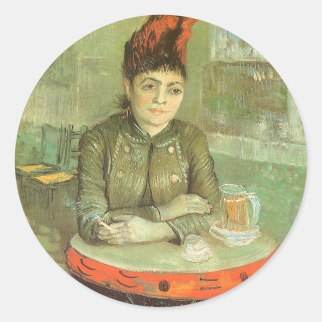 Sticker Rond Vincent van Gogh - Portrait d'Agostina Segatori (Devant)