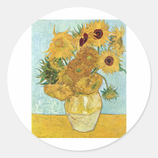 Sticker Rond Vincent van Gogh Sunflowers